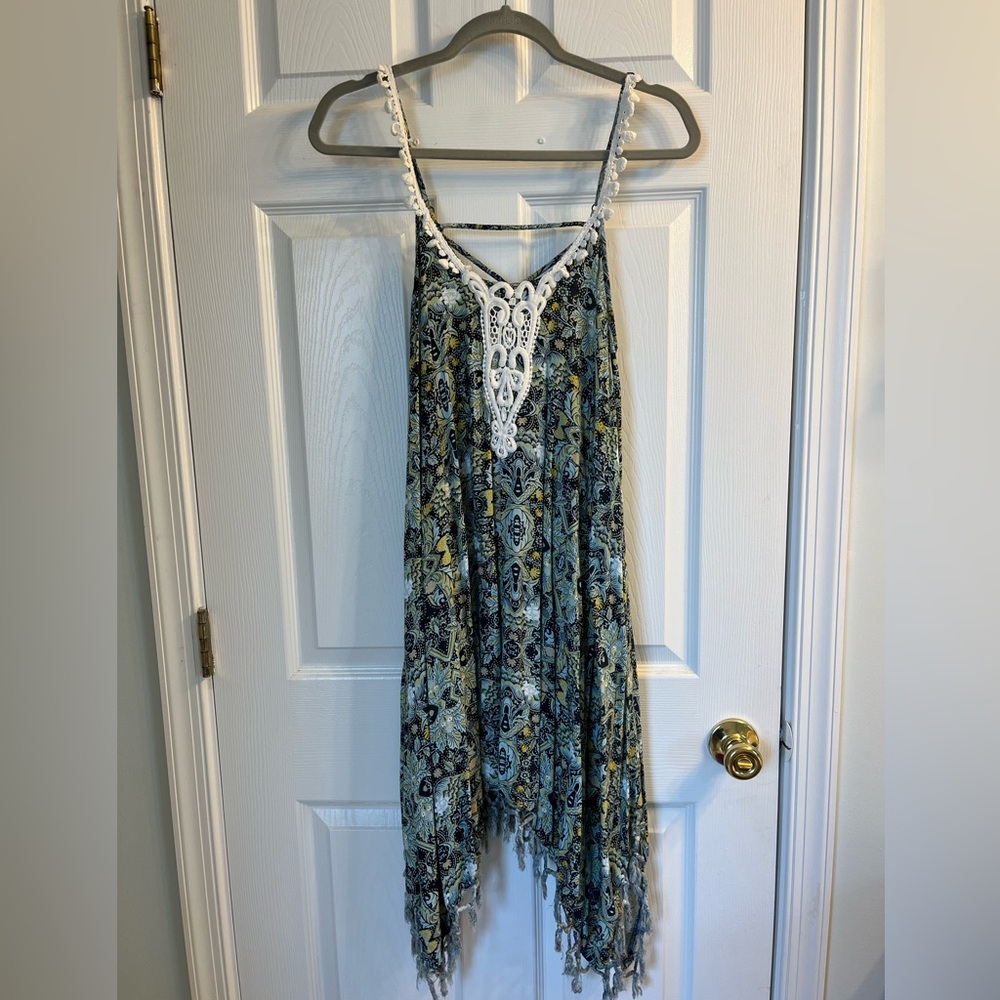 Alya summer dress, blue and green size medium